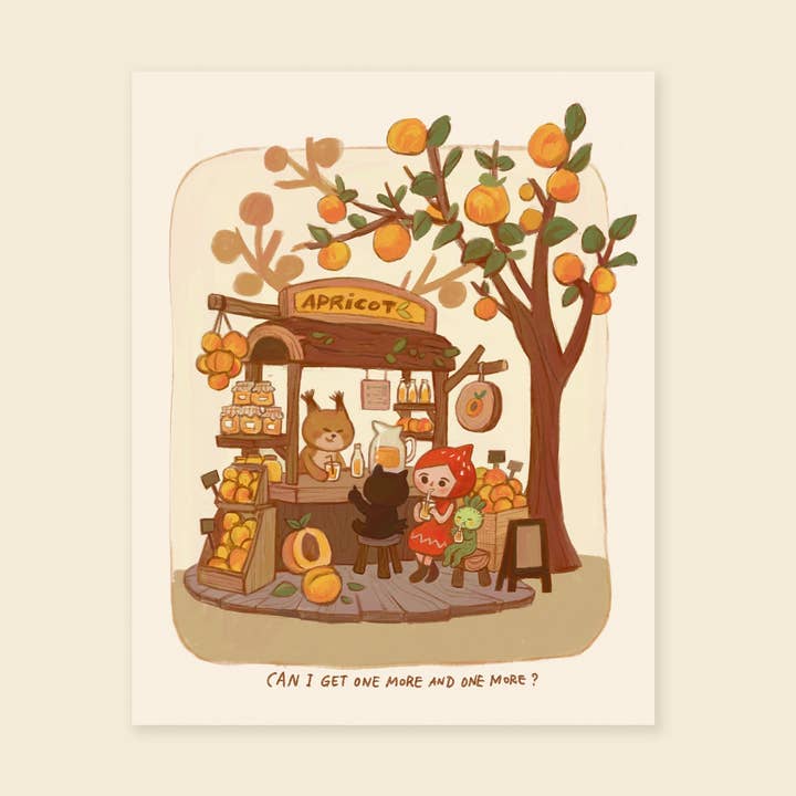 8x10" Apricot Juice Bar - Giclée Print for wholesale by MoonQi.Art LLC
