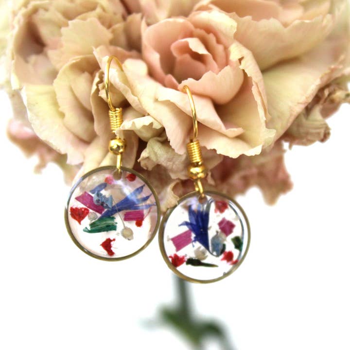 Gemischte Blumenohrringe, rund für den Großhandel von Wild Poppy