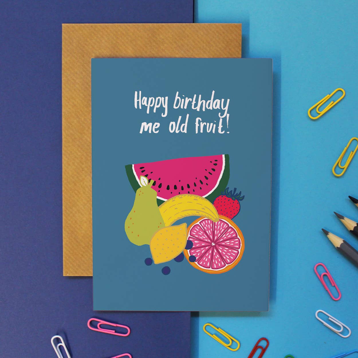 martha and hepsie ltd – wholesale Birthday card – Vegan Birthday Card - Birthday Card - Me Old Fruit Card1