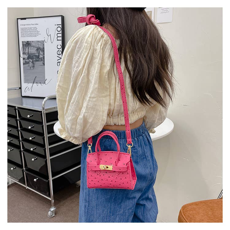 Little Trendy - Wholesale Crossbody Bag - Kids - Girls mini contrast color crossbody bag Kelly mini handbag7