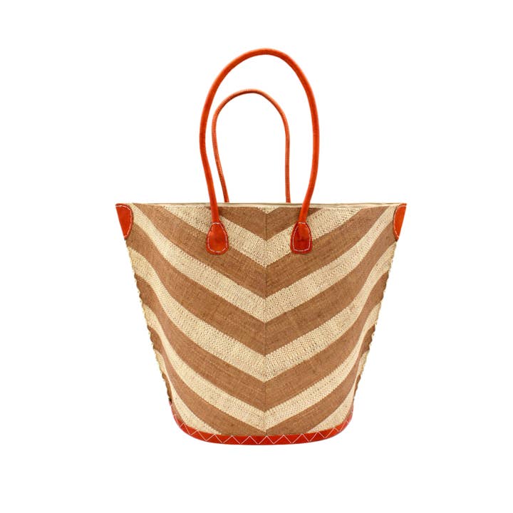 Shebobo - Vendita all'ingrosso Tracolla - Unisex - Borsa Tote grande in paglia a righe larghe e motivo a spina di pesce Santa Cruz9