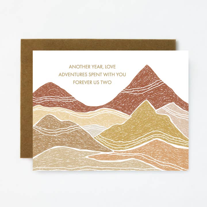 Adventures With You-Anniversary and Love Greeting Card for wholesale by Quiet Lines Design