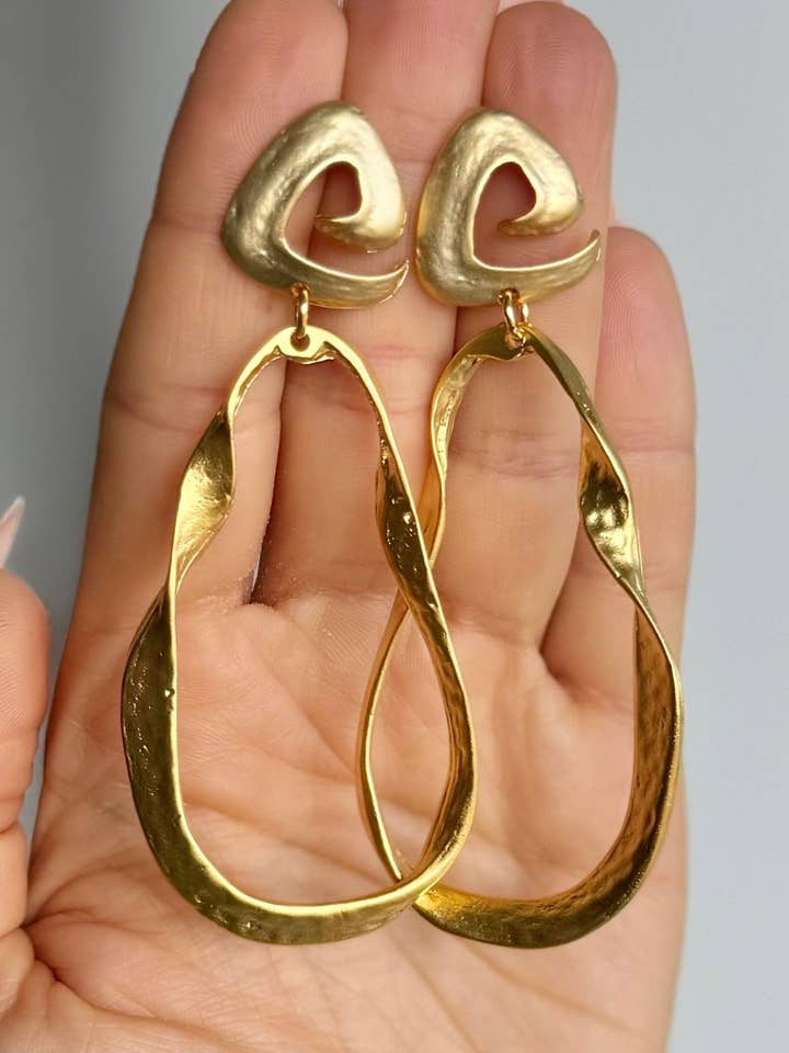 Swirl Top Hoop Earrings | 24K Gold Filled I Lightweight for wholesale by WILYMI Jewelry Co
