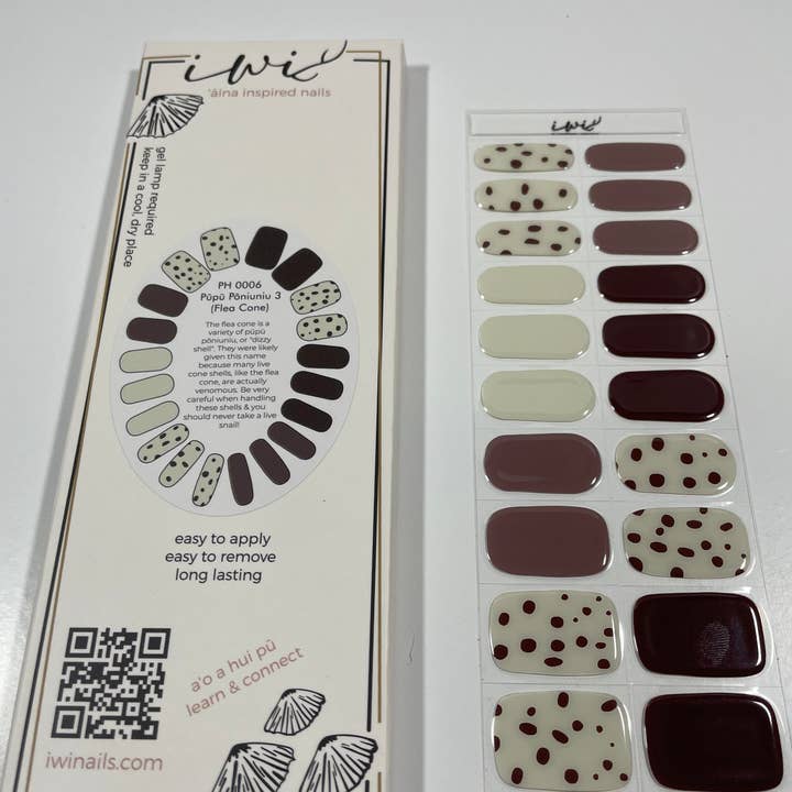 Iwi Nails – Großhandel Nailart/Nagelsticker – Sammlung Pūpū Hinuhinu: Pūpū Pōniuniu 3 (Flohkegel)5
