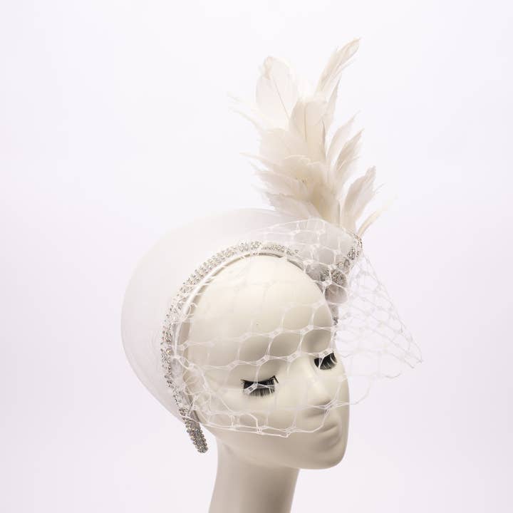 KaKyCo - Wholesale Fashion Headband - Women's - Feather, Rhinestone, Crinoline Embellished Headband | AJ849H22