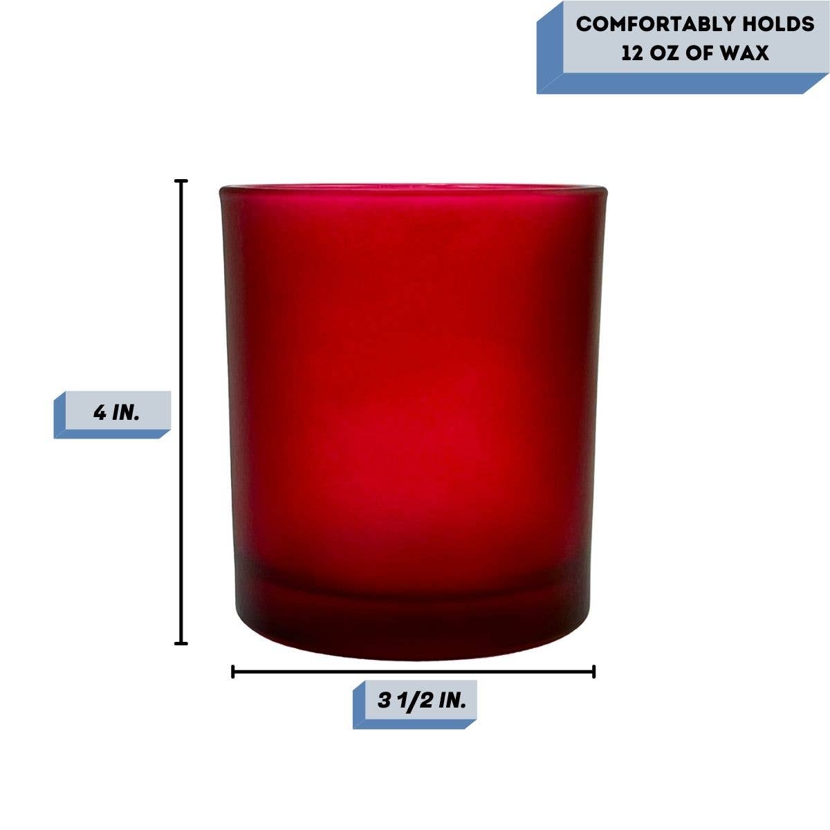 General Wax - Candle Making Supplies - Wholesale Candle Holder - 14 oz Havana Frosted Ruby - Candle Making Glass1