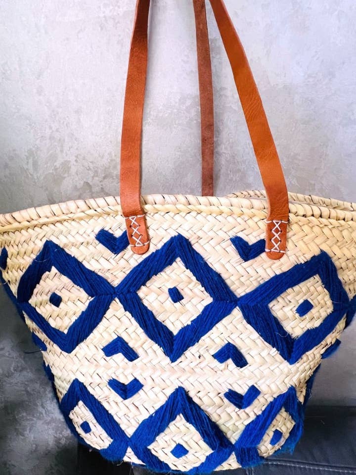 Sac en raphia, panier en raphia, sac naturel, sac de plage, fait main pour la vente par martitec