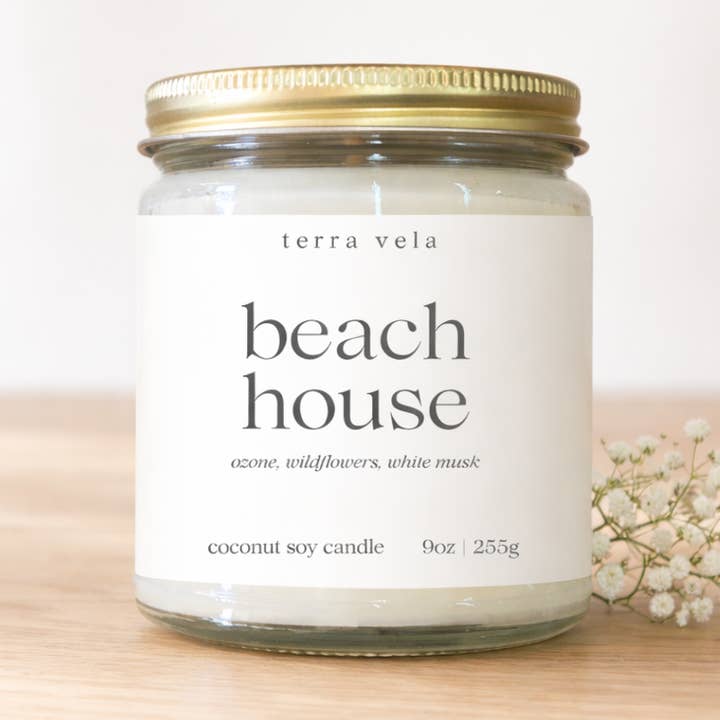 Clear Jar White Label #2 Series Soy Candle for wholesale by Terra Vela