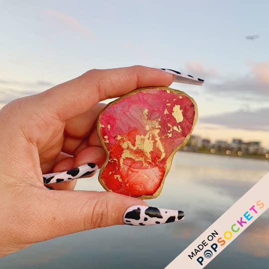 Agate Geode Inspireret Resin Telefongreb - Rød for engroshandel hos Nony Design Company