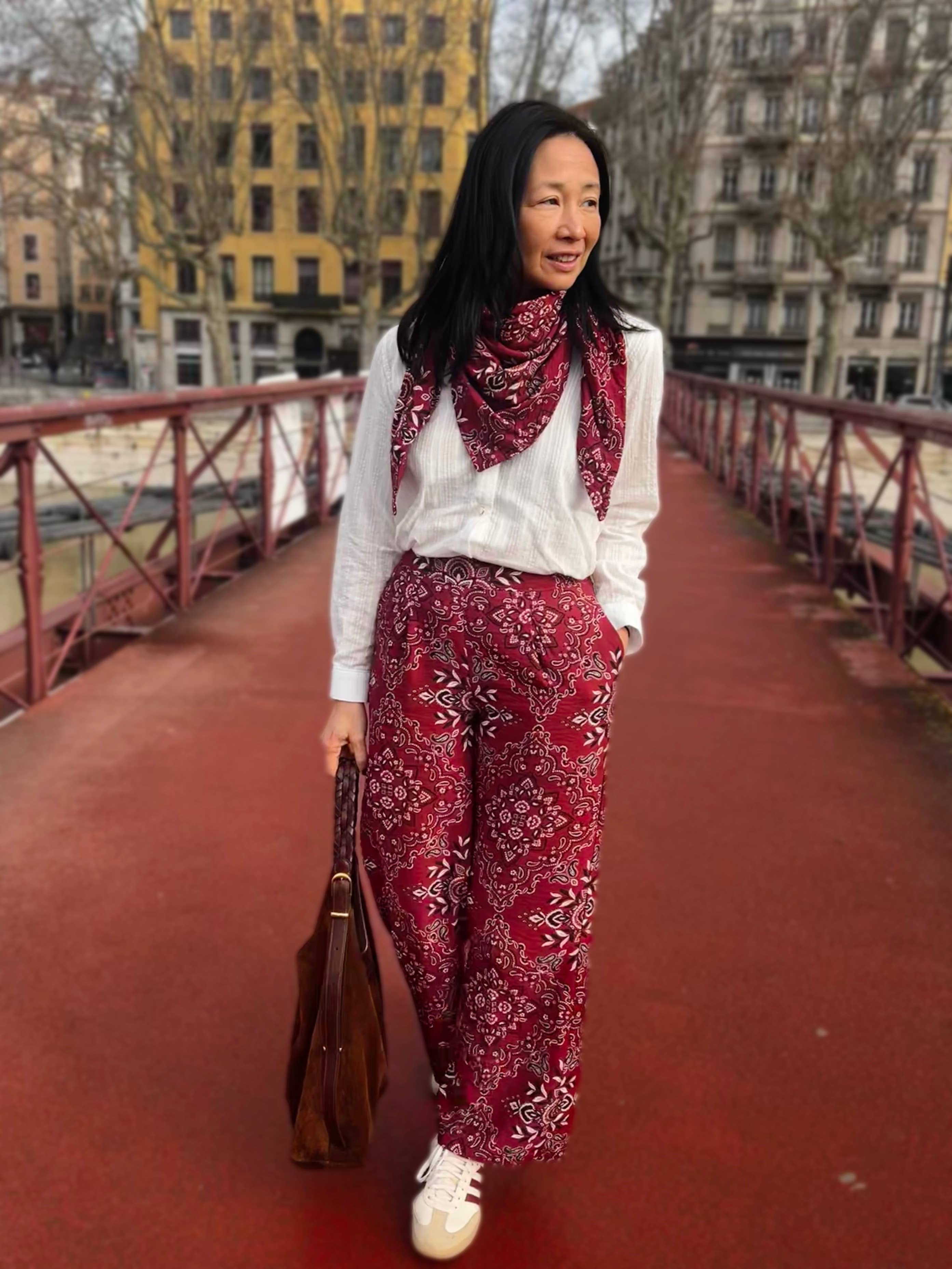 MY DRESS MADE - Wholesale T-Shirt - Women's - Scarlett bandana slub viscose fabric - printed in France3