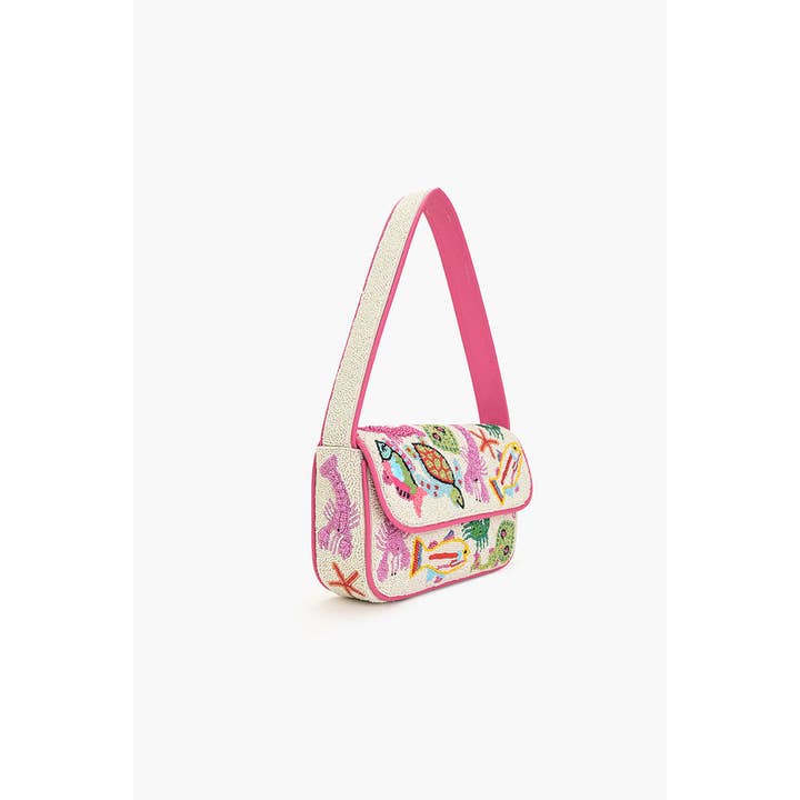 America & Beyond - Wholesale Shoulder Bag - Women's - Underwater Tales Beaded Shoulder Bag