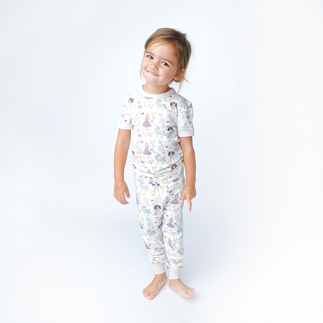 Emerson and Friends – wholesale Sleepwear set – Kids – Once Upon a Time Bamboo Short Sleeve Kids Pajama Pant Set2