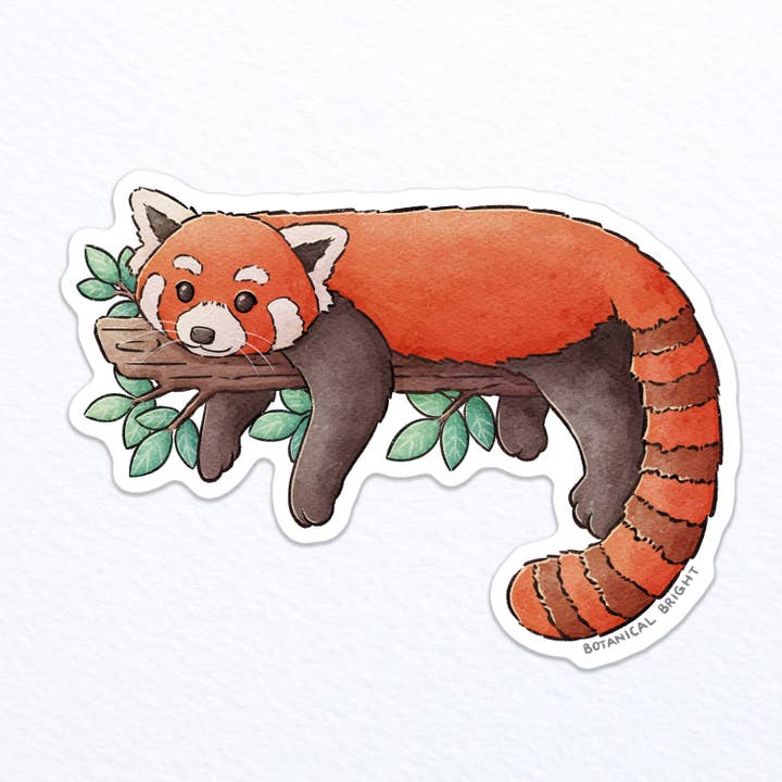 Red Panda Waterproof Vinyl Sticker for wholesale by Botanical Bright