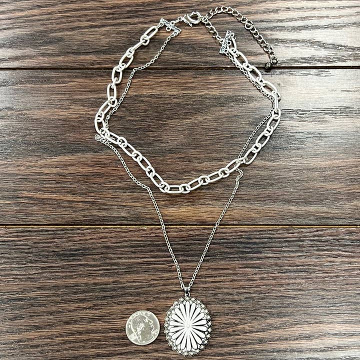 ISAC Trading Inc - Wholesale Pendant/Charm Necklace - 738400, Concho Necklace