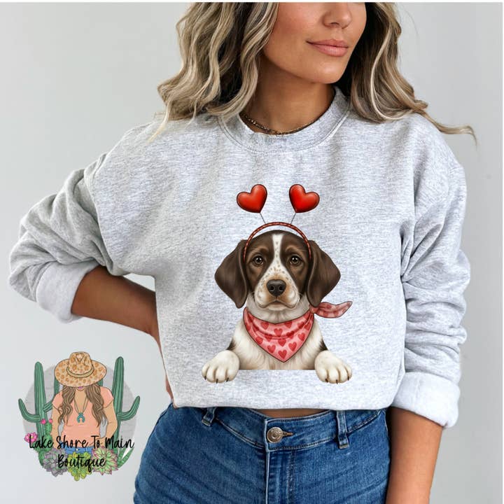 Cute Valentine's day sweatshirt - Valentine Shorthair Pointe for wholesale by Lake Shore To Main