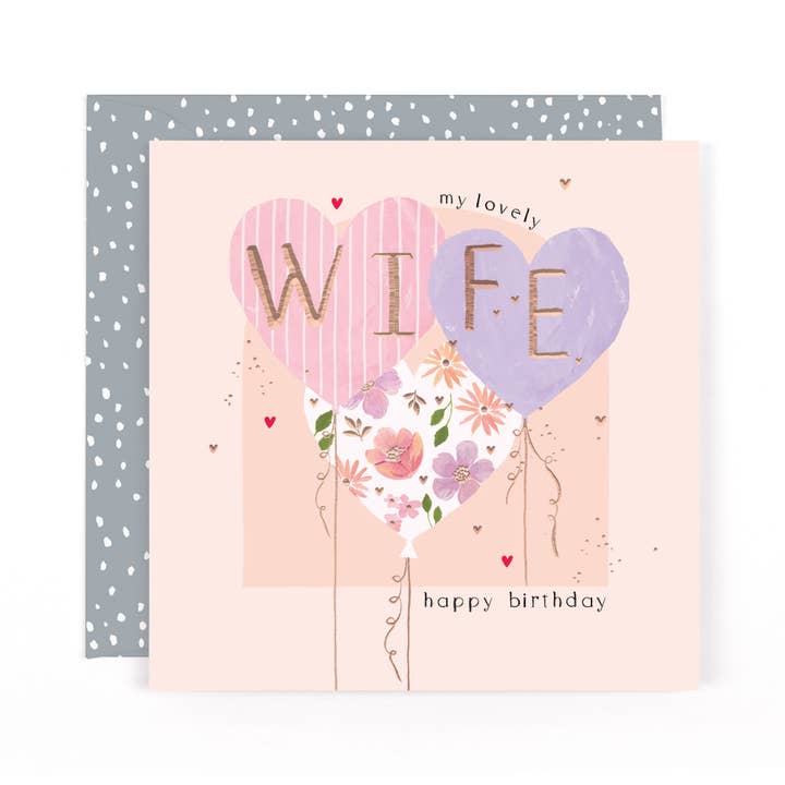 Botanique Wife Birthday Heart Balloons for wholesale by Hotchpotch