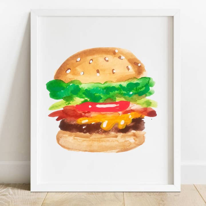Imprimé Burger Art pour la vente par Salt & Paper