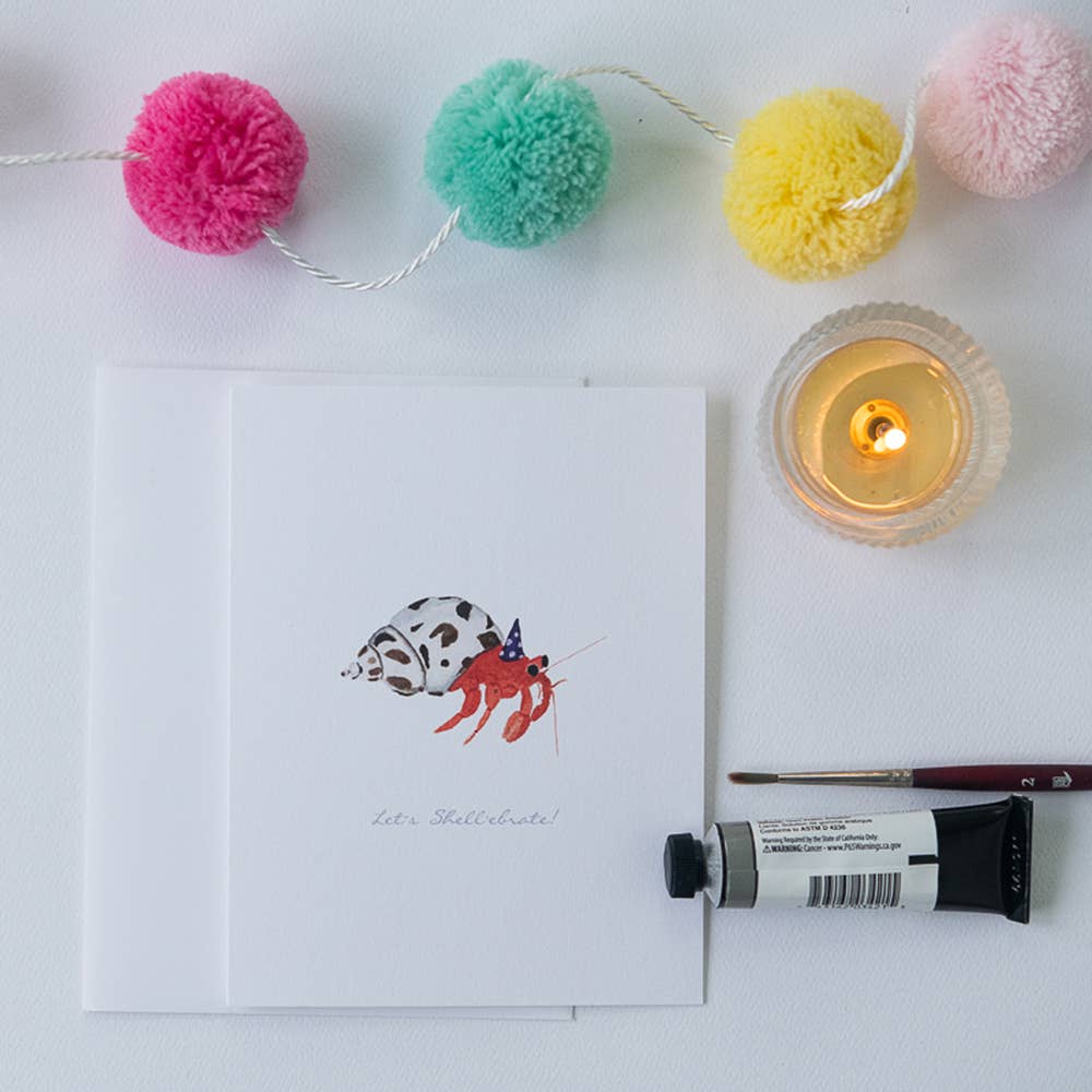 Finding Silver Pennies - Wholesale Birthday Card - Hermit Crab Birthday Card | Coastal Greeting Card1