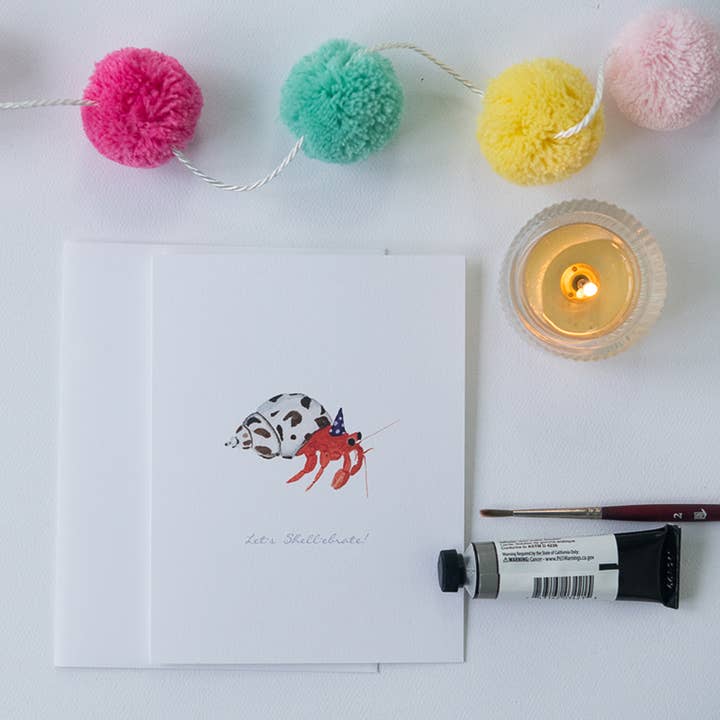 Finding Silver Pennies - Wholesale Birthday Card - Hermit Crab Birthday Card | Coastal Greeting Card1