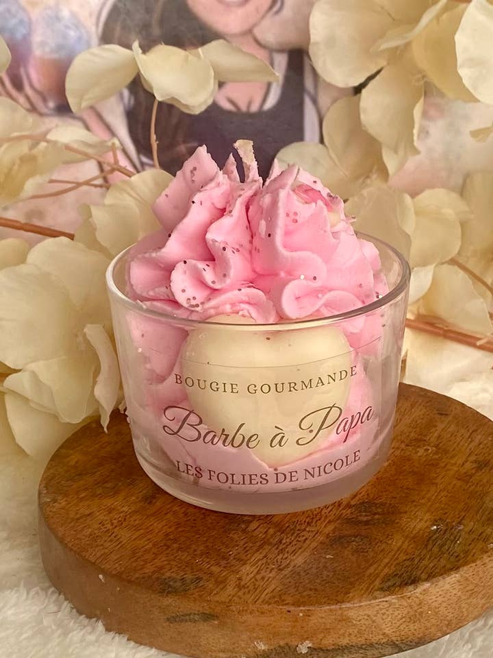 Gourmet candle - cotton candy for wholesale by Les folies de Nicole