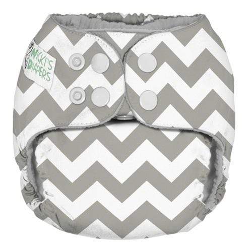 Fralda de Bolso Fraldas Nicki - Cinza Chevron por atacado de Nicki's Diapers (Planetwise Wholesale)