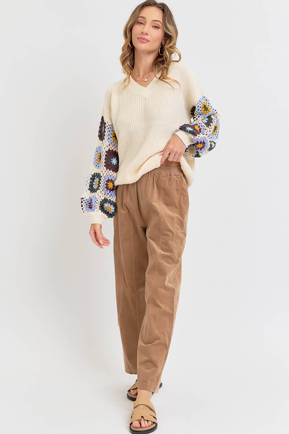 Sweet Lovely by Jen - Wholesale Knit Sweater - Women's - CROCHET PATCHWORK SWEATER10