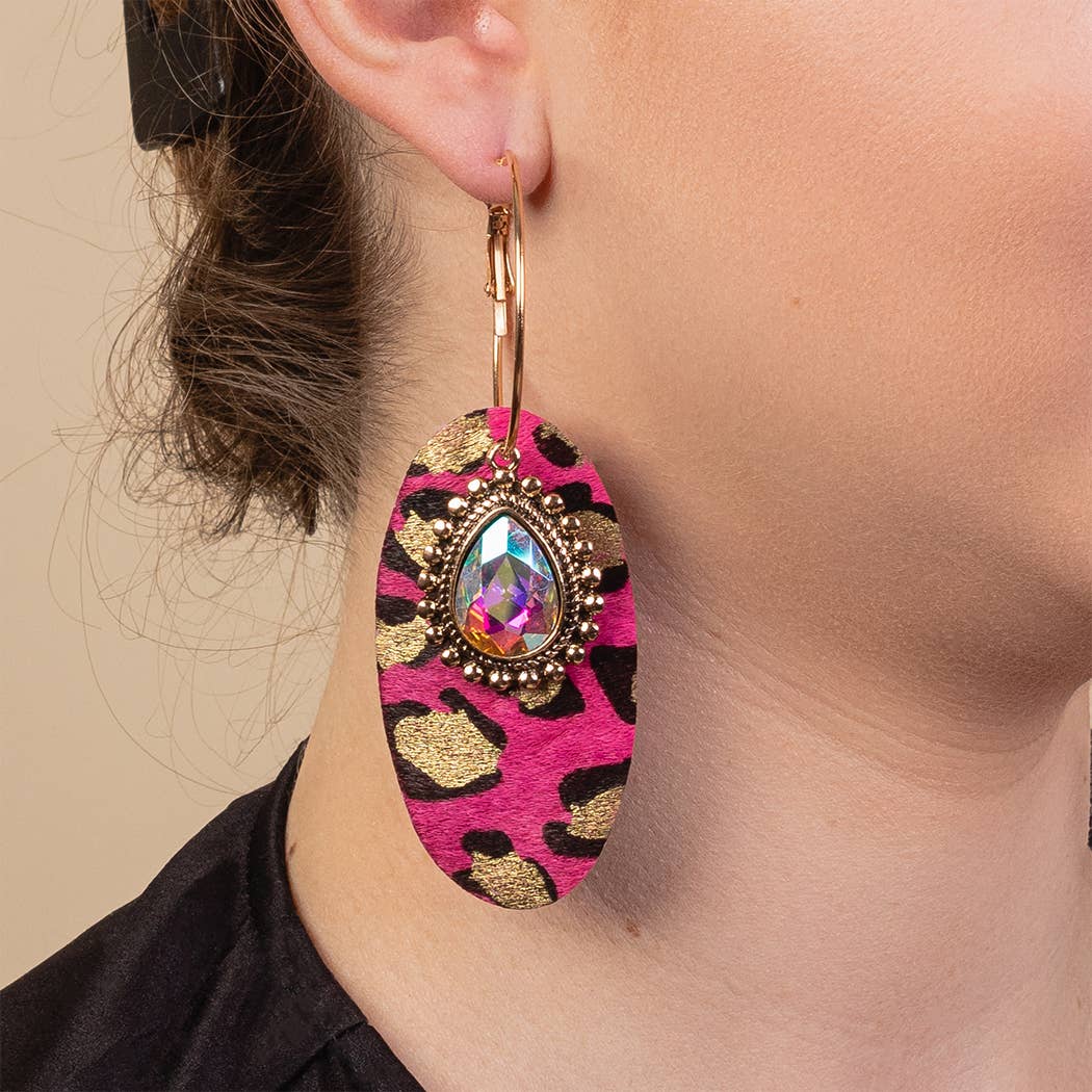 Your Fashion Wholesale - Wholesale Dangle Earrings - Animal Print Rhinestone Earrings0