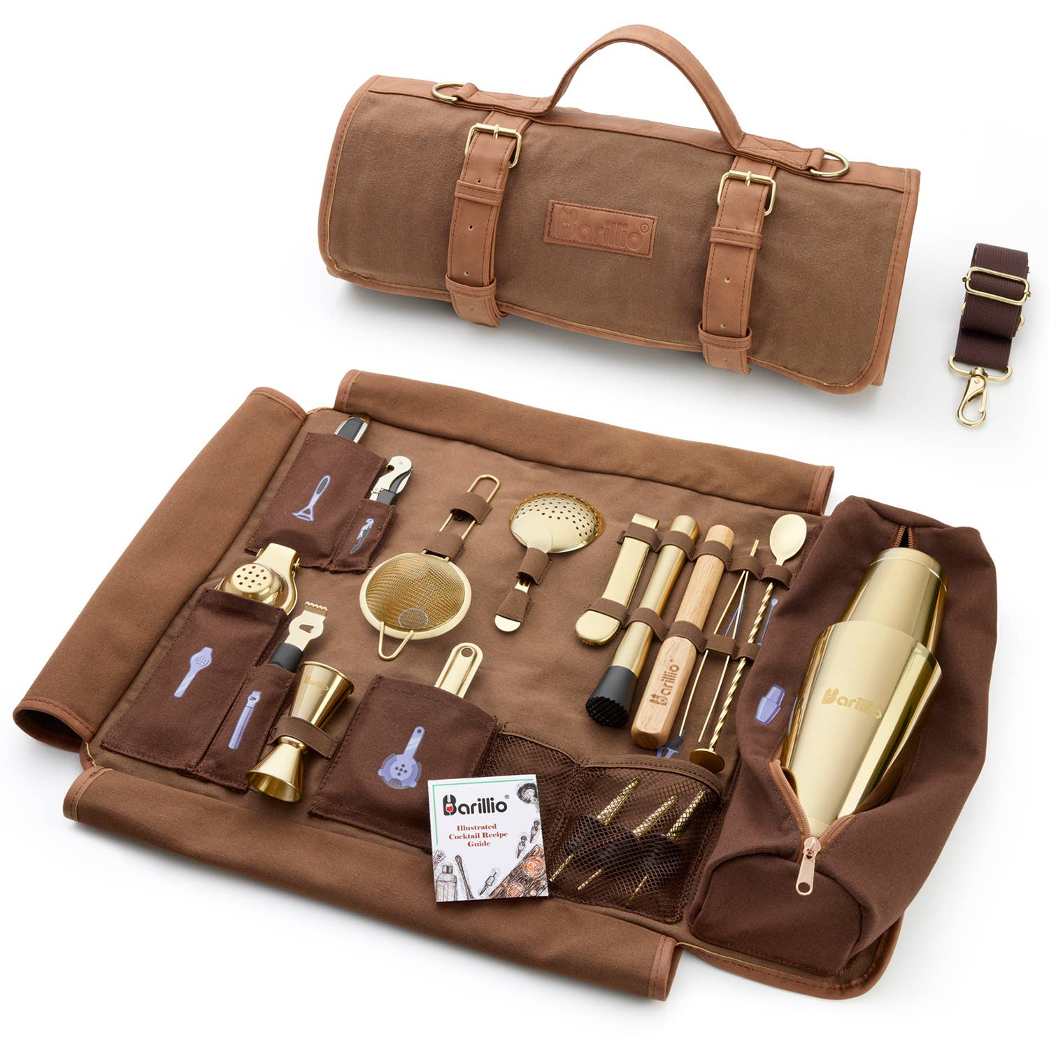 Barillio – wholesale Bar tool – Travel Bartender Kit With Canvas Bag8