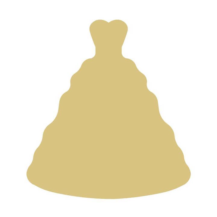 Dress Unfinished Wood Cutout Style 2 for wholesale by Diverse Woodworking