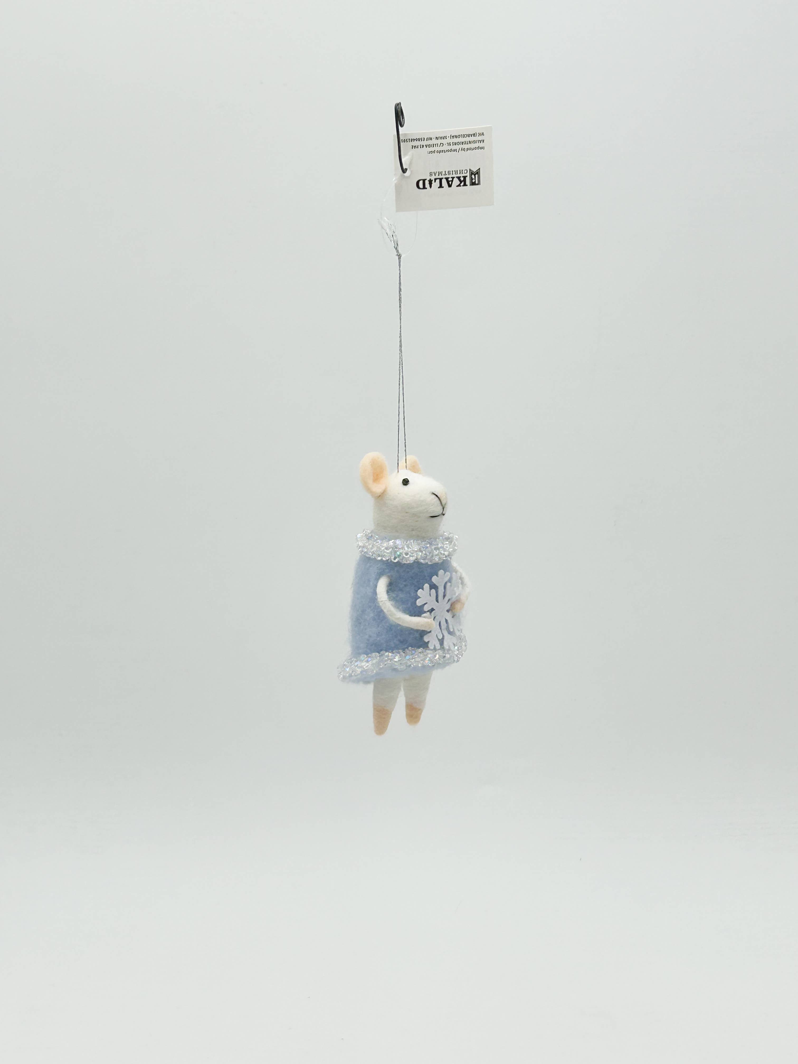 Kalid Christmas - Wholesale Kerstdecoratie - Kerstboomdecoratie - Mevrouw Muis met Sneeuwvlok1