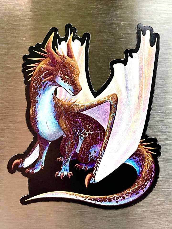 Opal Mineral Dragon - Magnet for wholesale by Two Twisted Dragons