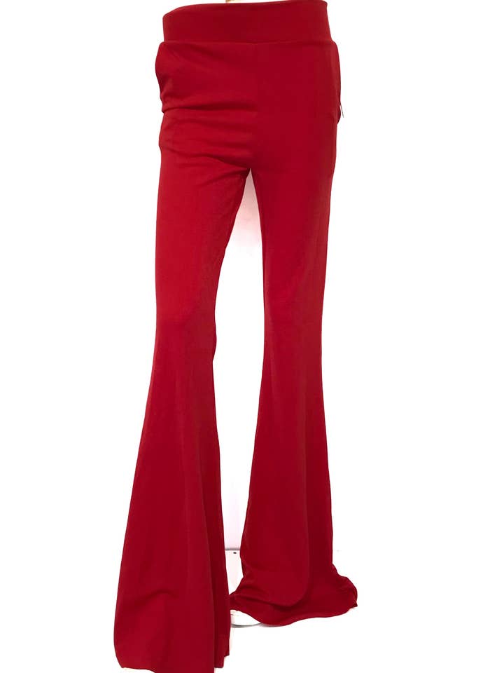 RODE FLARE BROEK 9182 voor wholesale door EMMA WU DESIGN