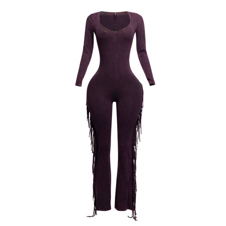 DORCAS - Wholesale Jumpsuit - Women's - Mineral washed fringed jumpsuit3