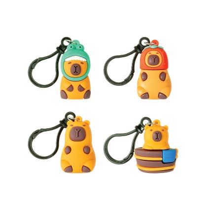 Geddes - Vente Porte-clés – enfant - Porte-clés Capybara avec mousqueton - 24 pièces1