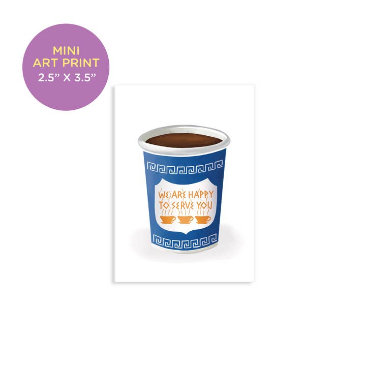 Classic Coffee Cup Mini Art Print for wholesale by Grey Street Paper
