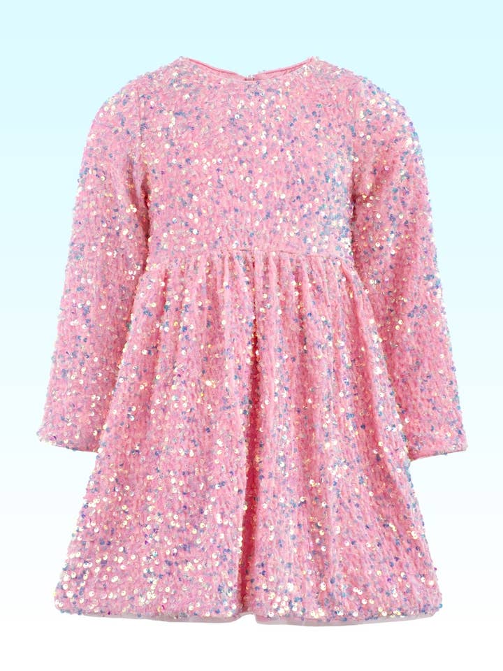 Ellie and Mila - Venta al por mayor Vestido - Niños - Vestido rosa con lentejuelas8