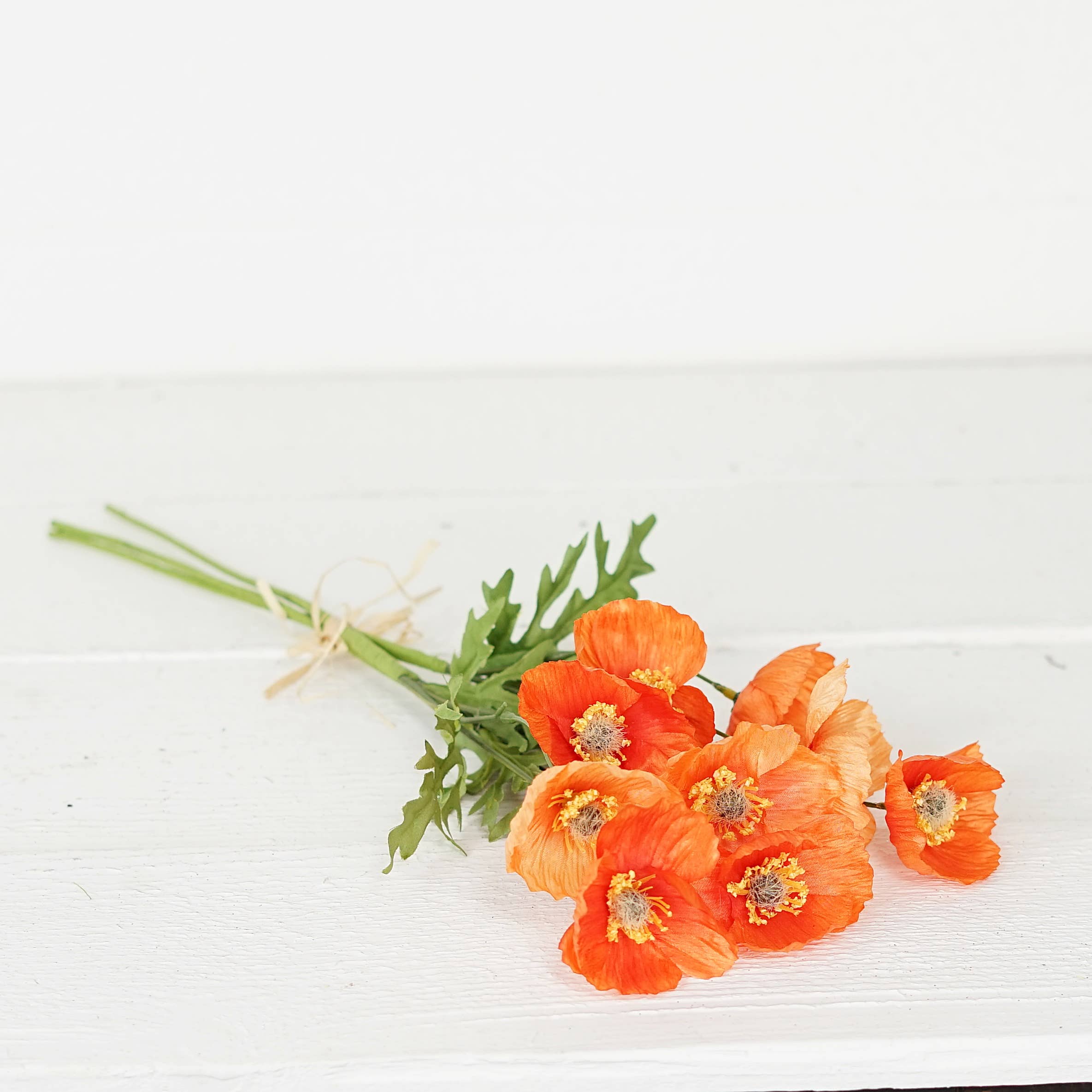 Holiday Depot Inc. - Wholesale Artificial Flowers - 35350- 16inL Wrinkle Poppy Bush-Orange-5