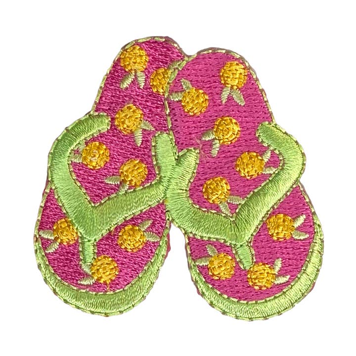 Flip Flops Sommarsandaler Het Rosa Limegrön Påstrykbar Tygmärke för wholesale av Wholesale Applique
