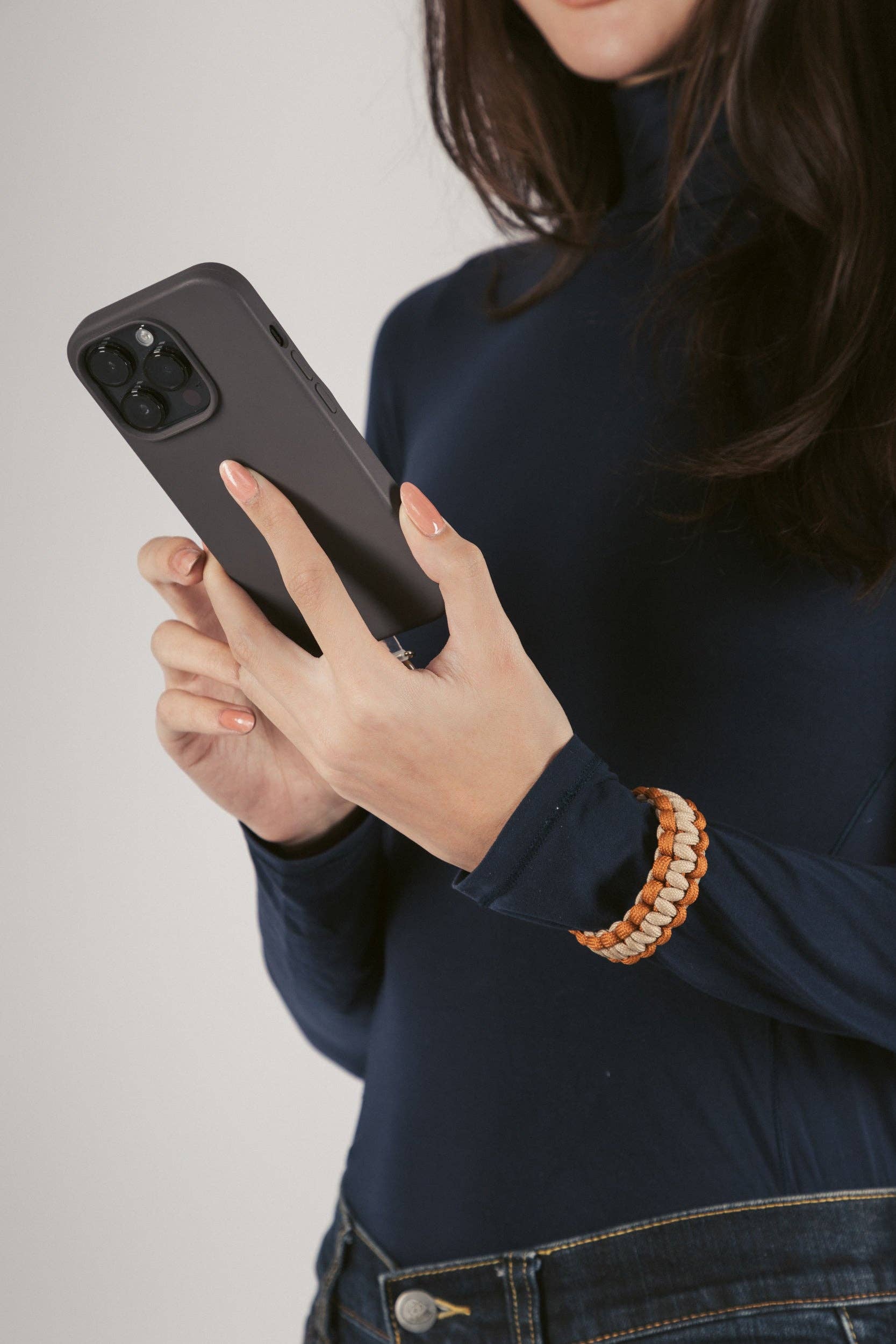 Brown Amelia Cobra Weave Phone Charm for wholesale on Faire0