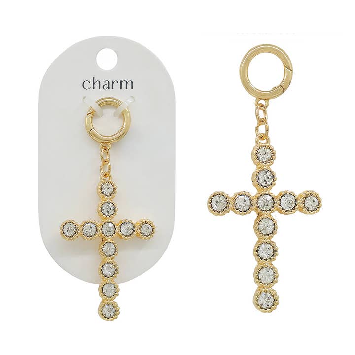 Clear Crystal Cross Scarf Necklace Attachment for wholesale by What's Hot