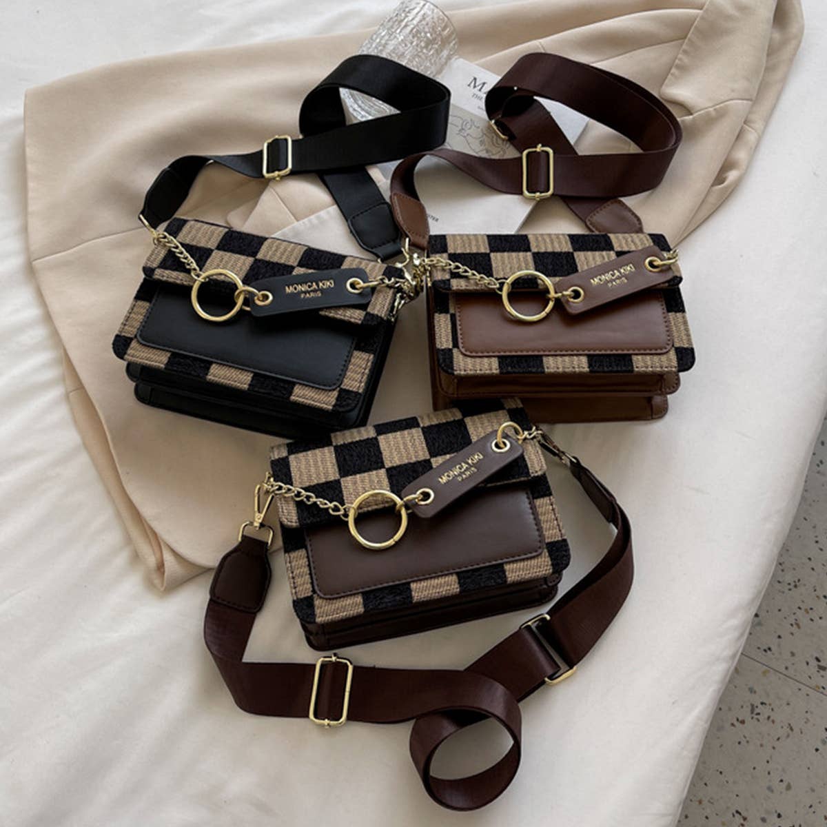 ACCITY - Wholesale Shoulder Bag - Women's - Trendy Checkered PU Crossbody Bag for Women_CWAB154511