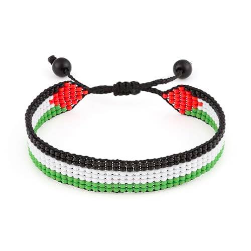 Palestine Handcrafted Adjustable Flag Bracelet for wholesale by Fahari Luxury