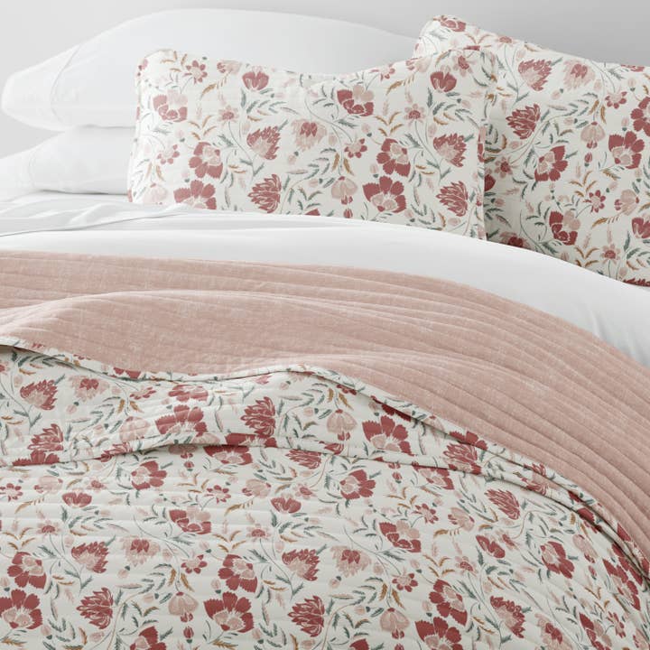 ienjoy Home - Vente Courtepointe - Ensemble de couette réversible à motifs jacobins français toutes saisons2