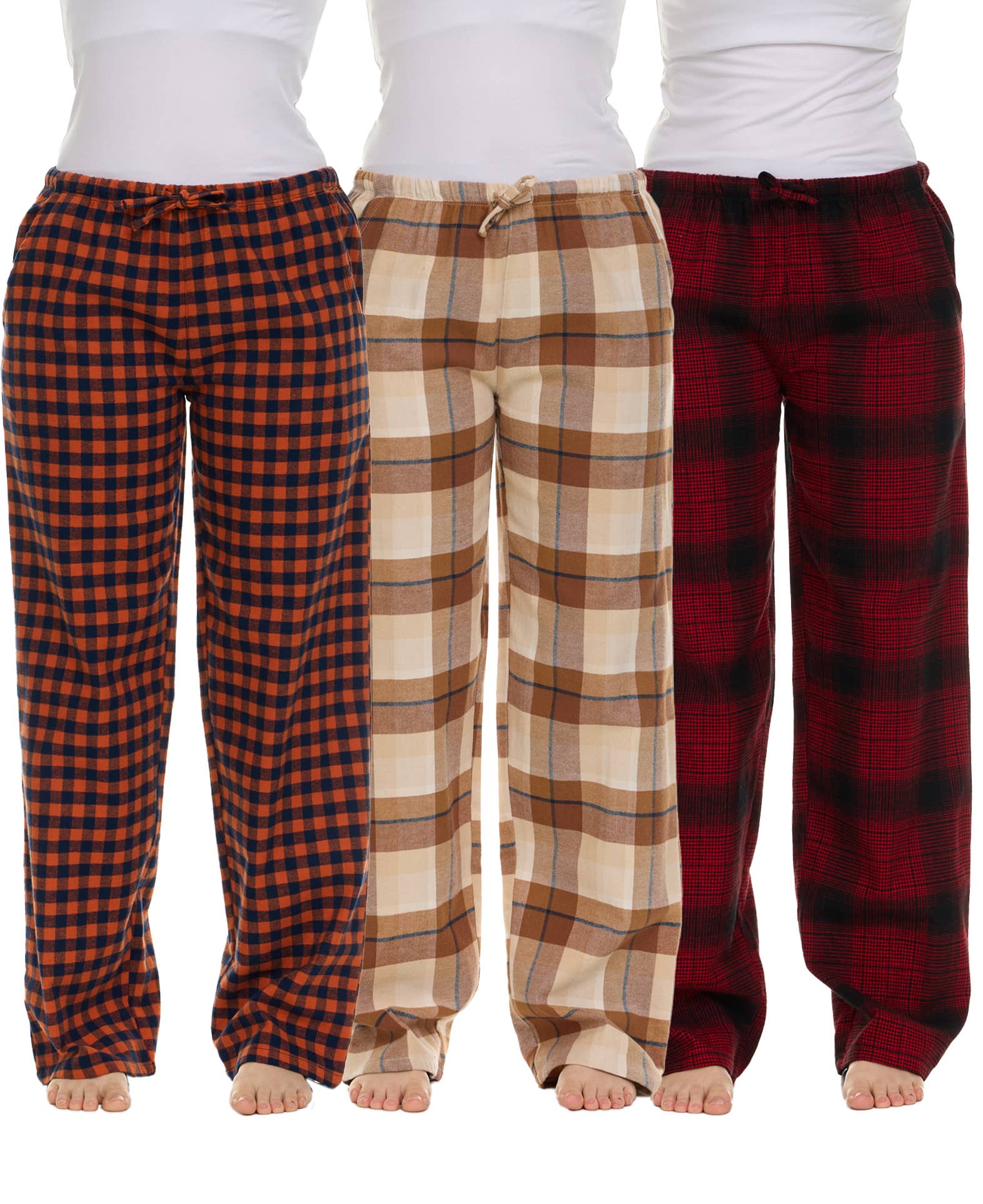 I-Wear Brands - Venta al por mayor Pantalones de chándal/cómodos - Mujer - Pantalones de franela de algodón a cuadros para mujer con cordón, paquete de 33