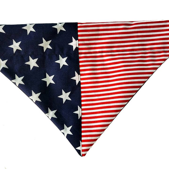 Top Rocks Doggie Wear – wholesale Pet bandana – Dog – American Flag Over The Collar Dog Bandana