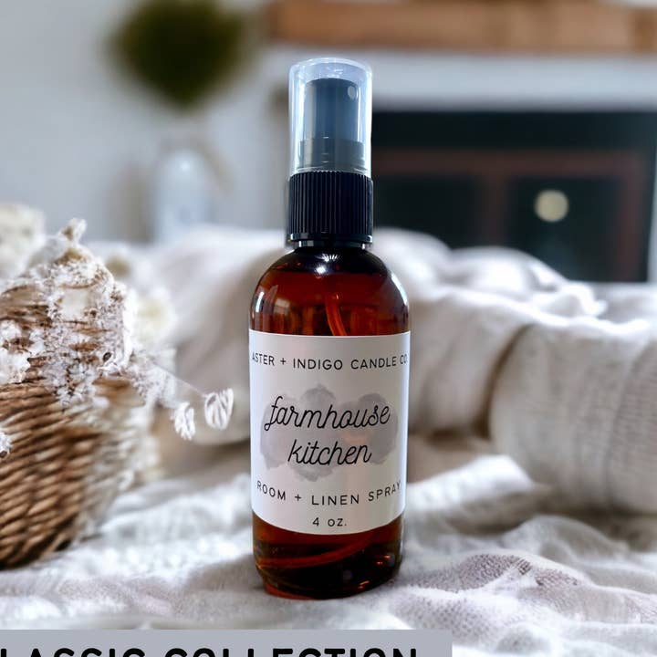Aster + Indigo Candle Co. - Wholesale Room & Linen Spray - Farmhouse Kitchen | Room + Linen Spray | 4oz0