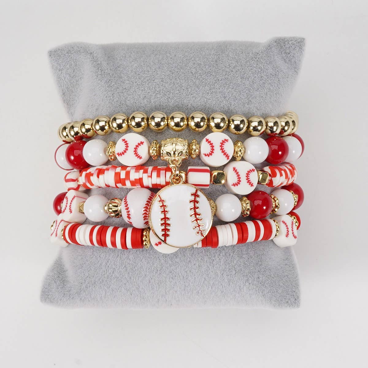 TYPE  CWMM10454_BASEBALL GAME DAY CHARM ELASTIC BRACELET SET for wholesale on Faire2