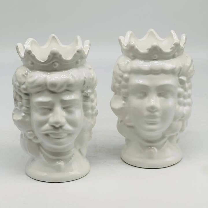 DD Ceramiche Siciliane - Wholesale Decorative Figurine - Pair of Moro Heads Kalat Frutta Ceramica Caltagirone cm H.14 L.9 Handcrafted VARIOUS COLORS11