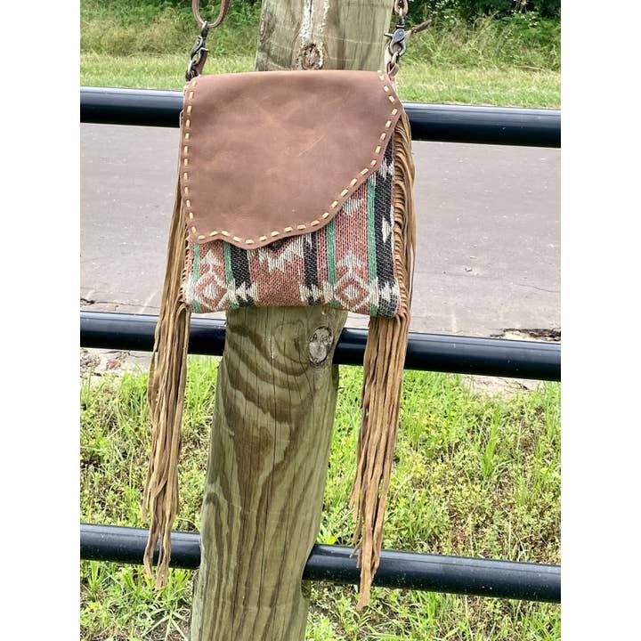 Texas Western Cowhide Bags and More - Wholesale Crossbody Bag - Women's - Leather Myra Western Fringe Bag - Crossbody