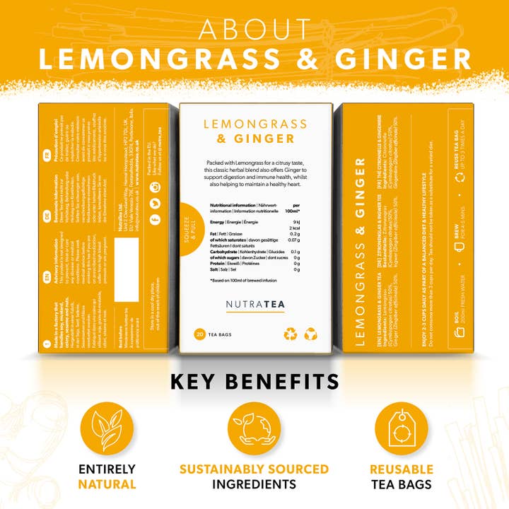 NutraTea – wholesale Health/detox tea – Lemongrass & Ginger Herbal Tea1